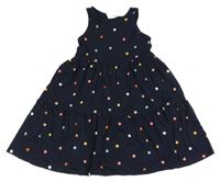 Tmavomodré šaty s farebnymi bodky H&M