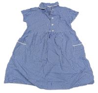 Modro-biele kockované šaty s golierikom M&S