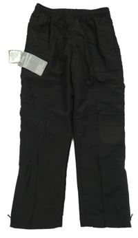 Nové - černé šusťákové podšité kalhoty s kapsami St. Bernard