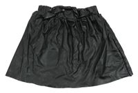 Čierna koženková sukňa s mašlou Zara