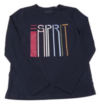 Tmavomodré tričko s logom ESPRIT