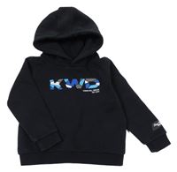 Čierna mikina s logom a kapucňou KWD