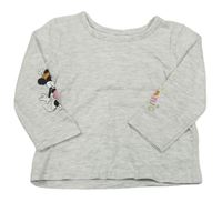 Svetlosivé melírované tričko s Minnie zn. Primark