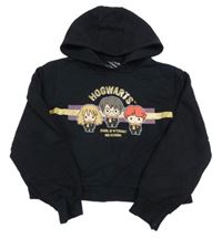 Černá crop mikina s kapucí - Harry Potter Primark