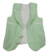 Světlezeleno-biela pletená prepínaci vesta