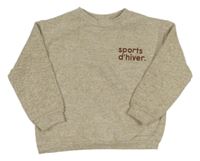 Béžová melírovaná pletená mikina s nápisom Zara