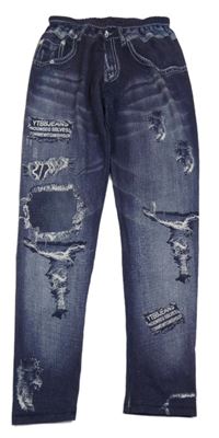 Tmavomodré legíny riflového vzhedu