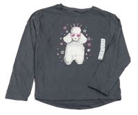 Nové - Antracitové triko s pudlem Dunnes Stores