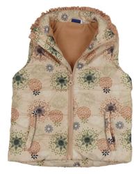 Svetloružová šušťáková zateplená vesta s mandalami Lupilu