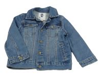 Modrá rifľová tepláková bunda