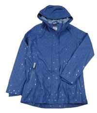 Tmavomodrá voděodolná jarní bunda s kapkami a kapucí Alive