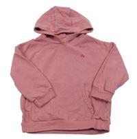 Růžová mikina s květem a kapucí F&F