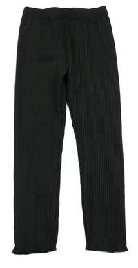 Čierne rebrované legíny