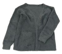 Antracitové chlpaté svetrové bolerko George