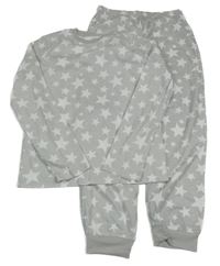Šedo-bílé fleecové pyžamo s hvězdami F&F