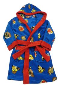 Tmavomodro-červený plyšový župan s kapucí - Angry Birds 