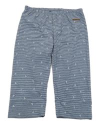 Modro-bílé pruhované crop legíny s kotvami Yigga