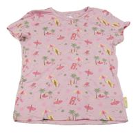 Svetloružové tričko s pláží Staccato