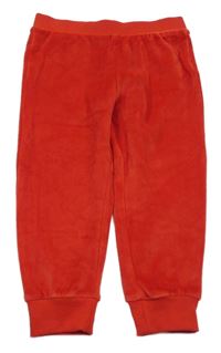 Červené plyšové tepláky F&F