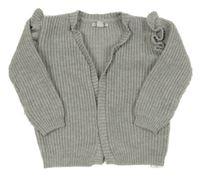Svetlosivý trblietavý svetrový cardigan s volánikmi Primark