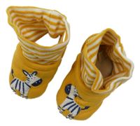 Hořčicovo-biele teplákové cápačky so zebrami Jojo Maman Bébé
