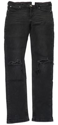 Tmavosivé skinny rifle s vyšúchaním &Denim