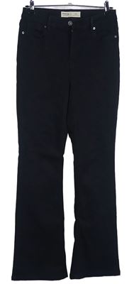 Dámské černé bootcut rifle s vysokým pasem Simply Be
