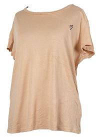 Dámské růžové tričko se srdíčkem H&M