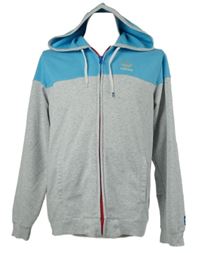 Pánska sivo-svetlomodrá prepínaci mikina s kapucňou Adidas