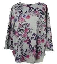 Dámské šedé květované úpletové triko Arista 