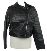 Dámský černý koženkový crop křivák Primark 