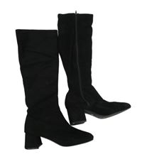 Dámské černé semišové vysoké kozačky na podpatku vel. 40