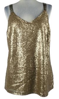 Dámský zlato-hnědý flitrový top Julipa 