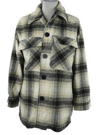 Dámská béžovo-černá kostkovaná flanelová košilová bunda Cherry Koko 