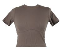 Dámské vínové žebrované crop tričko Asos 