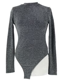 Nové - Dámské černo-stříbrné třpytivé body H&M