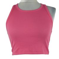 Dámsky tmavoružový rebrovaný crop top Shein
