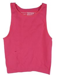 Dámsky fuchsiový rebrovaný elastický crop top Primark