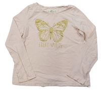 Svetloružové tričko s motýlkom zn. H&M