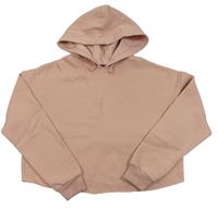 Svetloružová crop mikina s kapucňou New Look