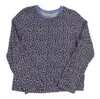Černo-fialovo-růžové vzorované triko Primark