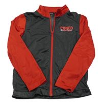 Sivo-čierna športová prepínaci mikina s nápisom