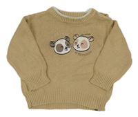 Béžový sveter s medveďmi