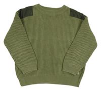 Khaki žebrovaný svetr Zara 