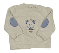 Béžová melírovaná mikina s medvěďom Mayoral