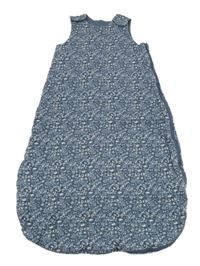 Tmavomodrý květinový zateplený spací pytel TU