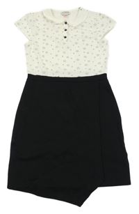 Bílo-černé bavlněno/teplákové šaty s hvězdami LC Waikiki