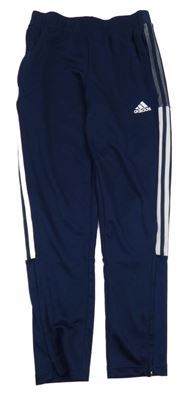 Tmavomodré športové nohavice s logom Adidas