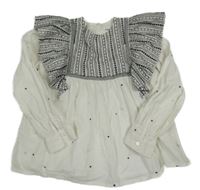 Bielo-čierna blúzka so vzorom Zara