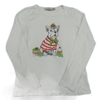 Biele tričko s psíkom Tom Tailor